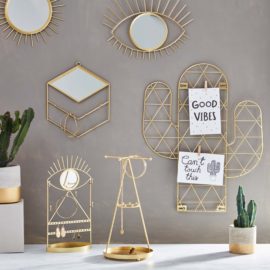 112809-1 Sass & Belle Spegel Gold Tribal Eye See You Mirror