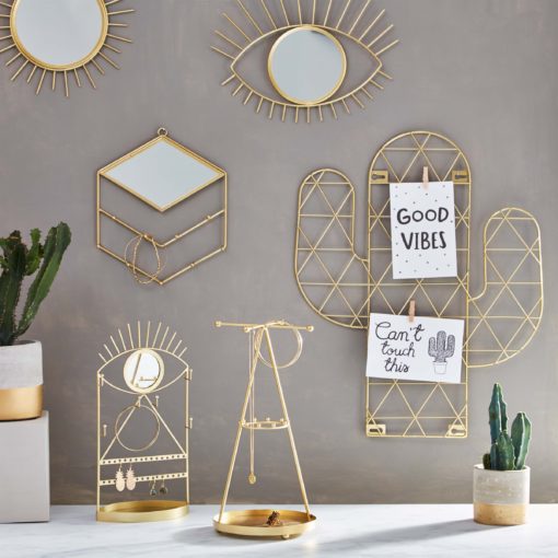 112809-1 Sass & Belle Spegel Gold Tribal Eye See You Mirror