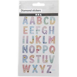 112814-1 Diamond Stickers Alfabetet 15x16.5 cm 1 Ark