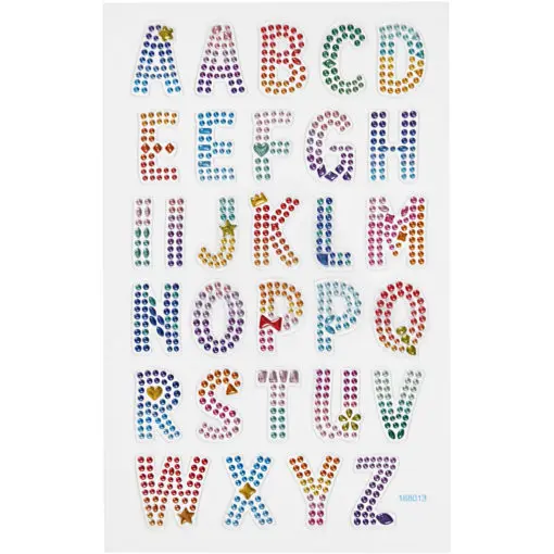 112814 Diamond Stickers Alfabetet 15x16.5 cm 1 Ark