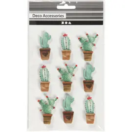 112834-1 3D-Stickers Kaktus 9 St. 1 Ark