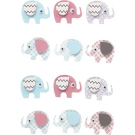 112836 3D-Stickers Elefant 12 St. 1 Ark