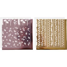 112879-1 Dekorationsfolie och Limark Motiv Blad 15x15 cm, Rosa, Guld2