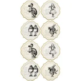 112912-4 Talking Tables Papperstallrikar Alice i Underlandet 23 cm 12 st - Truly Alice
