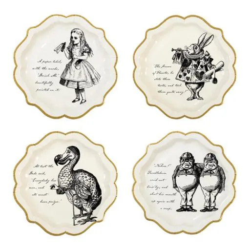 112912 Talking Tables Papperstallrikar Alice i Underlandet 23 cm 12 st - Truly Alice
