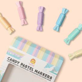 112965 Tiger Tribe Tuschpennor Two-Tip Candy Pastel Markers Set om 12
