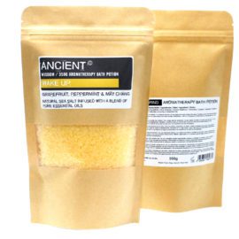 112981-1 Ancient Wisdom Badsalt Wake Up med Ren Eterisk Olja Grapefruit, Peppermint, May Chang 350 gram