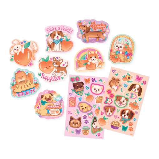 112984-1 OOLY Luktisar Persikodoft Puppies and Peaches Scented Stickers