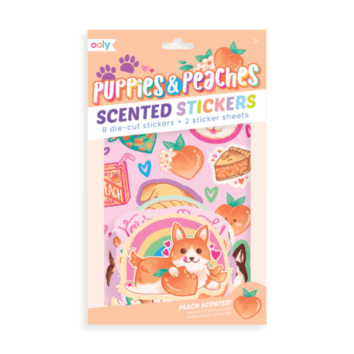 112984 OOLY Luktisar Persikodoft Puppies and Peaches Scented Stickers