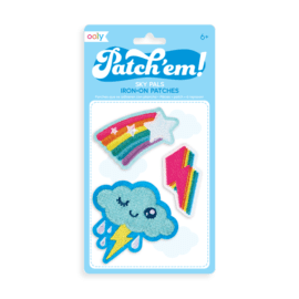 112989-1 OOLY Stryka-på-märke Patch 'em Sky Pals Iron on Patches - Set om 3