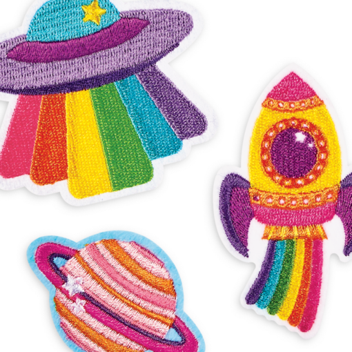 112992 OOLY Stryka-på-märke Patch 'em Outta This World Iron on Patches - Set om 3