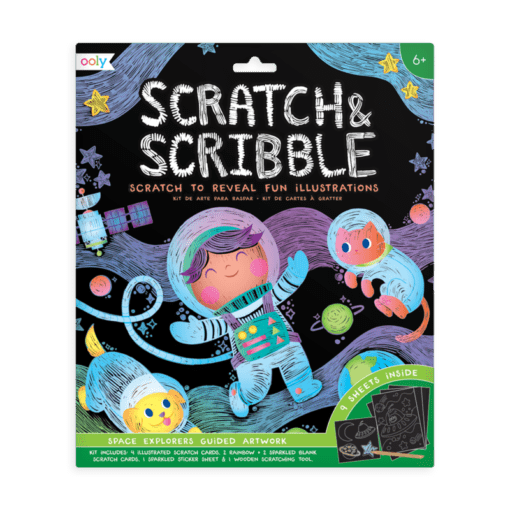 113083-1 OOLY Skrapmotiv Space Explorer Scratch And Scribble