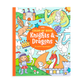 113083 OOLY Målarbok Knights and Dragons Coloring Book