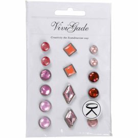 113110-1 Vivi Gade Design Dekorationsnitar Brads med Facettyta 8 Mix, 8-18 mm, Rosa16 st