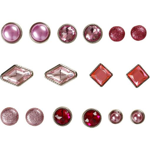113110 Vivi Gade Design Dekorationsnitar Brads med Facettyta 8 Mix, 8-18 mm, Rosa16 st