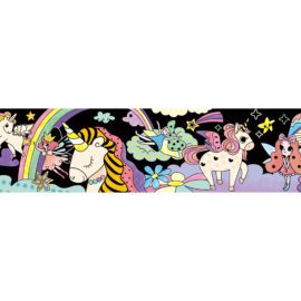 113121-3 AVENIR Färgläggningsaffisch Giant Poster Colouring Velvet Magical Unicorn World
