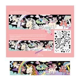 113121-4 AVENIR Färgläggningsaffisch Giant Poster Colouring Velvet Magical Unicorn World