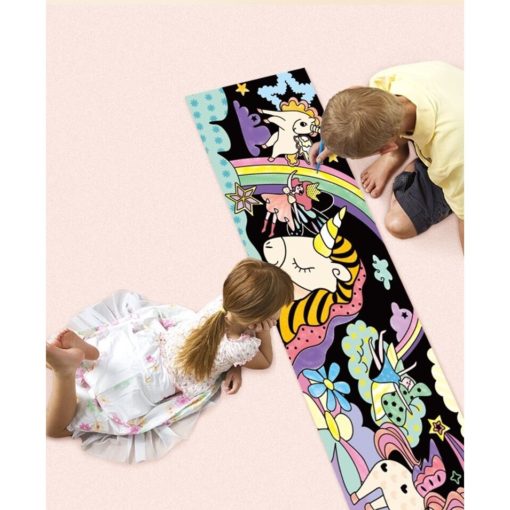 113121-5 AVENIR Färgläggningsaffisch Giant Poster Colouring Velvet Magical Unicorn World
