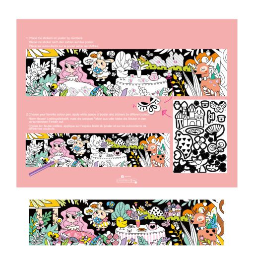 113123-4 AVENIR Färgläggningsaffisch Giant Poster Colouring Velvet Princess and Her Garden 126x29.5 cm