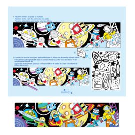 113124-3 AVENIR Färgläggningsaffisch Giant Poster Colouring Velvet Space and Robots 126x29.5 cm