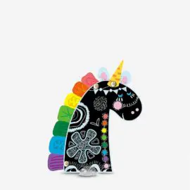 113127-5 AVENIR Skrapmotiv Scratch & Create Art Joint Puppets Unicorns