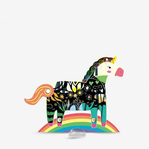 113127-5 AVENIR Skrapmotiv Scratch & Create Art Joint Puppets Unicorns
