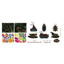 113129-1 AVENIR Skrapmotiv Scratch & Create Art Joint Puppets Little Bugs