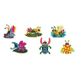113129-2 AVENIR Skrapmotiv Scratch & Create Art Joint Puppets Little Bugs