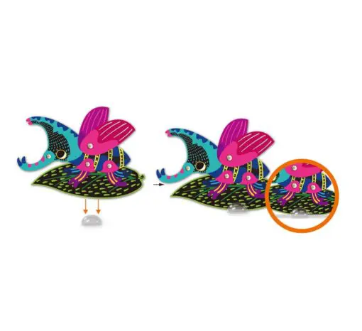 113129-3 AVENIR Skrapmotiv Scratch & Create Art Joint Puppets Little Bugs