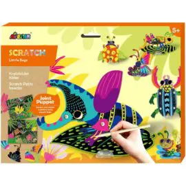113129 AVENIR Skrapmotiv Scratch & Create Art Joint Puppets Little Bugs (2)