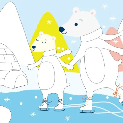 113148 AVENIR Gelkritor Polar Bear Silky Crayons Watercolor + Coloring Poster - Set om 12
