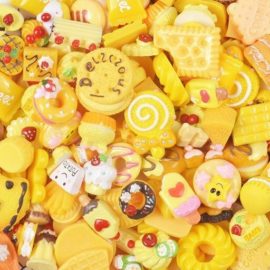 113194 Miniatyr Deco Bakverk Gul Mix 20-pack