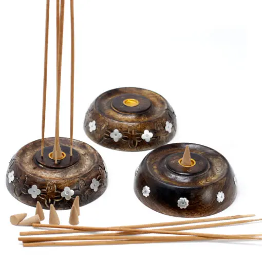 113217 Ancient Wisdom Asksamlare 2in1 Cone & Stick Burner Mango Wood