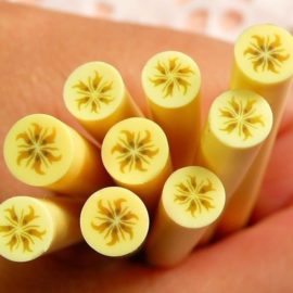 113264-10 Miniatyr Deco Jumbo Banana Fimo Slices