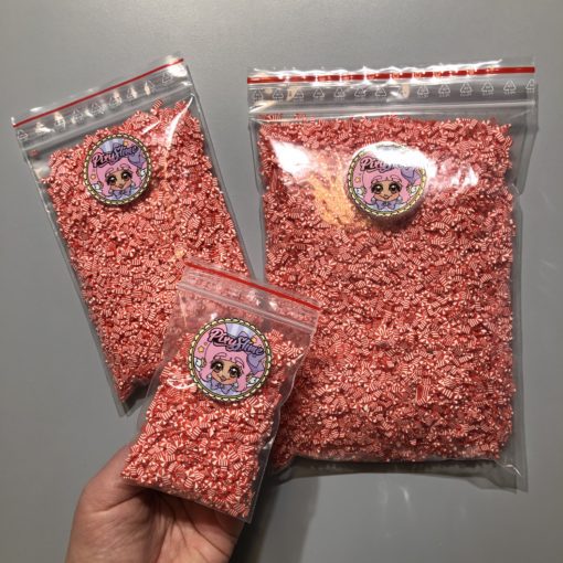 113273-2 Miniatyr Deco Candy Cane Fimo Slices