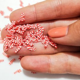 113273 Miniatyr Deco Candy Cane Fimo Slices