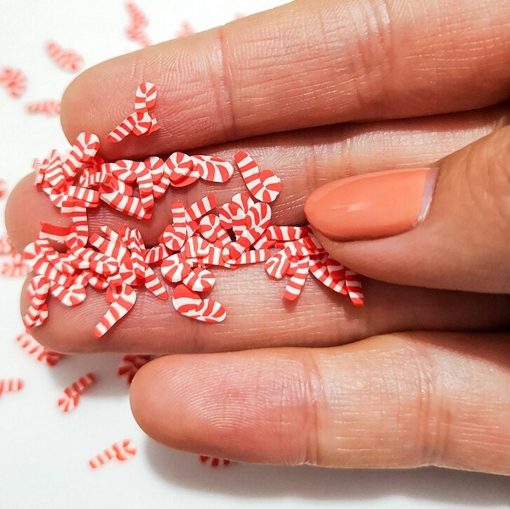 113273 Miniatyr Deco Candy Cane Fimo Slices