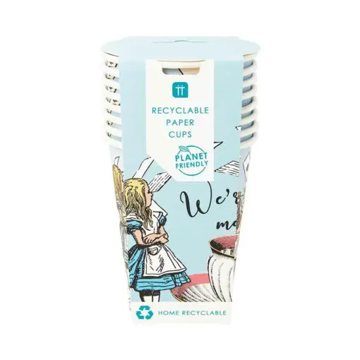 113436 Talking Tables Pappersmuggar Alice i Underlandet Blå 8 st - Truly Alice