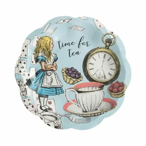 113437 Talking Tables Papperstallrikar Alice i Underlandet Blå 17.5 cm 12 st - Truly Alice