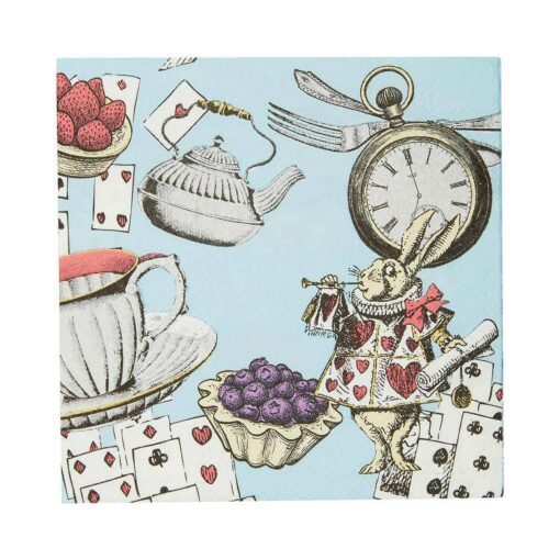 113438-1 Talking Tables Servetter Alice i Underlandet Blå 25x25 cm 20 st – Truly Alice