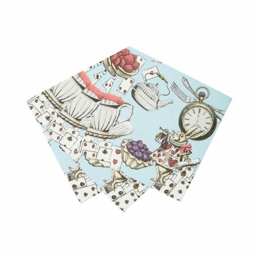 113438 Talking Tables Servetter Alice i Underlandet Blå 25x25 cm 20 st – Truly Alice