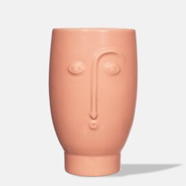 Sass & Belle Vas Rosa Abstrakt Ansikte – Plaster & Clay