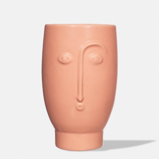 Sass & Belle Vas Rosa Abstrakt Ansikte – Plaster & Clay