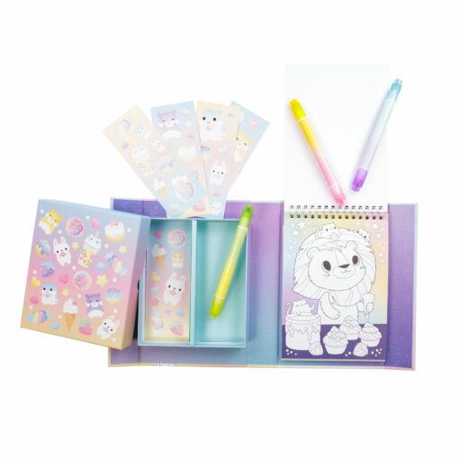 Tiger Tribe Målarbokset Pastell med Stickers & Pennor - Kawaii Cafe