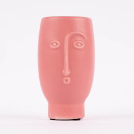 Sass & Belle Minivas Röd Abstrakt Ansikte – Plaster & Clay