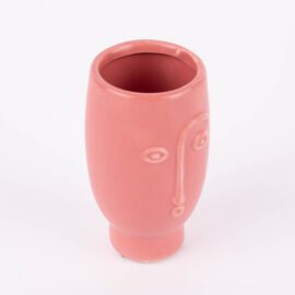 Sass & Belle Minivas Röd Abstrakt Ansikte – Plaster & Clay