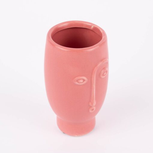 Sass & Belle Minivas Röd Abstrakt Ansikte – Plaster & Clay