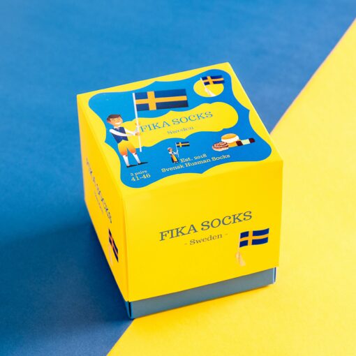 113969 Svensk Husman Strumpor Fika Sox Box 3-pack1