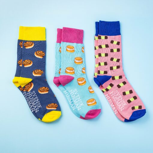 113969 Svensk Husman Strumpor Fika Sox Box 3-pack1