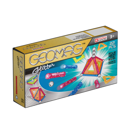 114031 Geomag Glitter Konstruktionsleksak Magnetiska Delar, 22 st